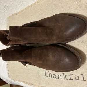 From Born distressed look chocolate brown ankle boots.